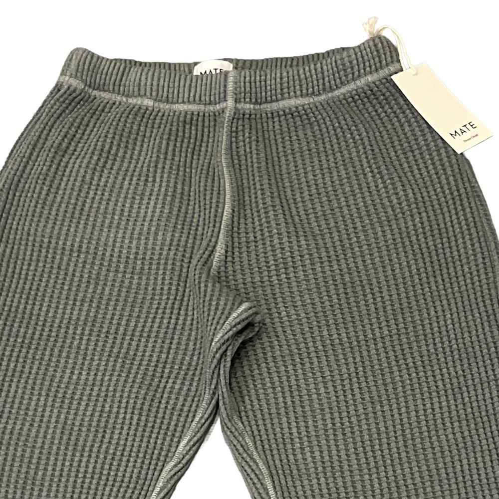 MATE THE LABEL GUARANTEED AUTHENTIC ORGANIC WAFFLE RELAXED JOGGERS FOREST S - Picture 6 of 11